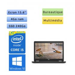 Dell Latitude E5550 - Windows 10 - i5 4Go 240Go SSD - 15.6 - Webcam - Ordinateur Portable PC