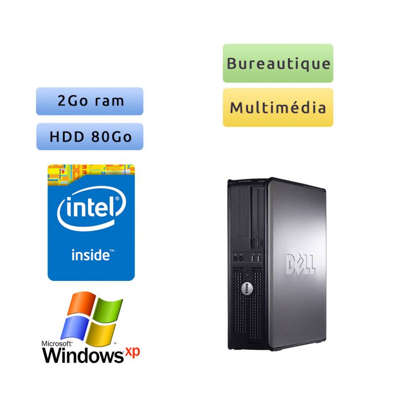 Ordinateur bureautique Windows XP - 2Go 80Go - Port Serie - Dell Optiplex DT