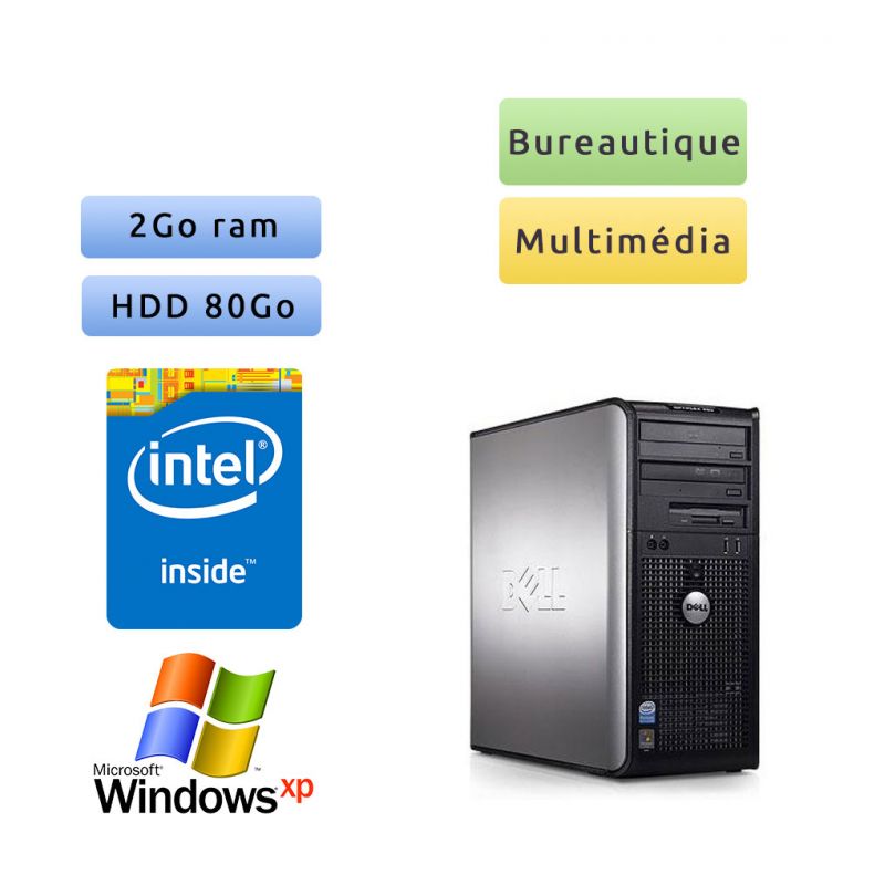 Ordinateur bureautique Windows XP - 2Go 80Go - Port Serie - Dell Optiplex MT