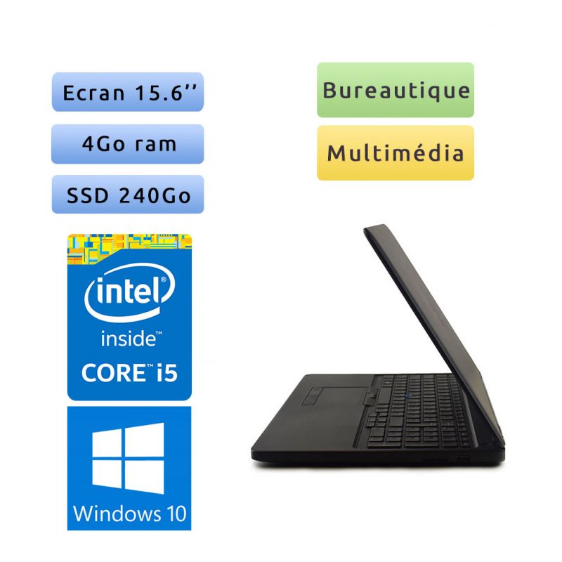 Dell Latitude E5550 - Windows 10 - i5 4Go 240Go SSD - 15.6 - Webcam - Grade B - Ordinateur Portable