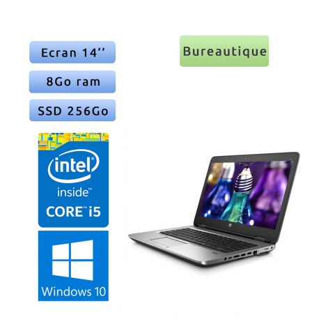 HP ProBook 640 G2 - Windows 10 - i5 8Go 256Go SSD - Webcam - Ordinateur Portable PC