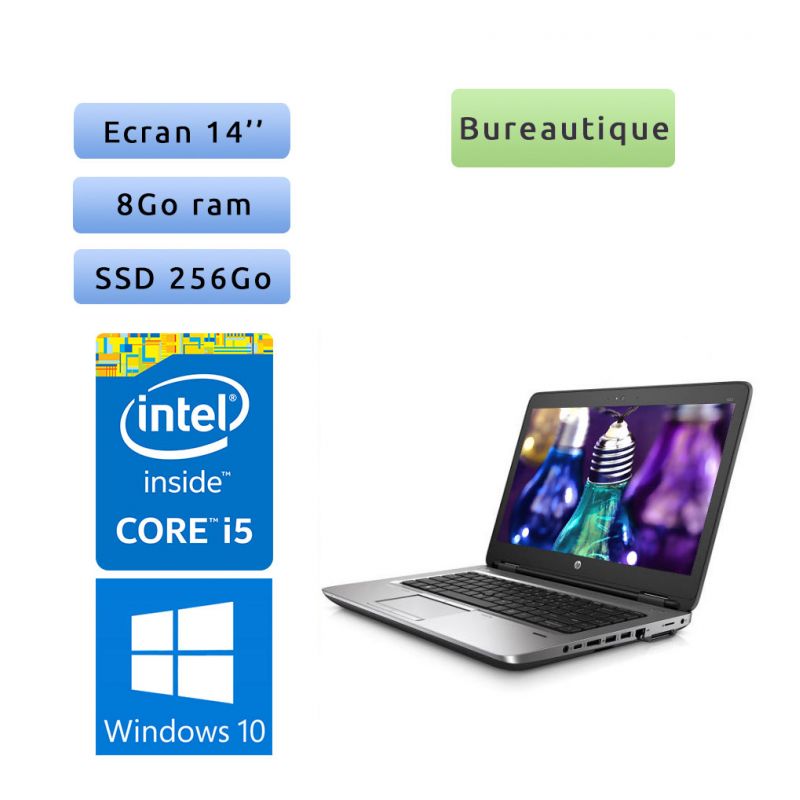HP ProBook 640 G2 - Windows 10 - i5 8Go 256Go SSD - 14 - Webcam - Ordinateur Portable PC