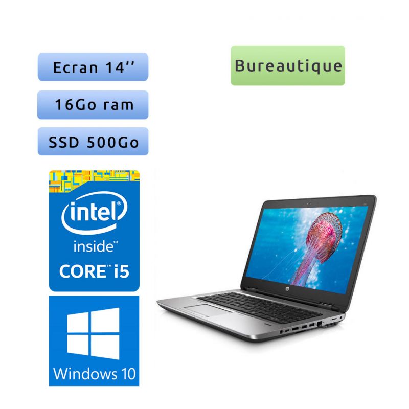 HP ProBook 640 G2 - Windows 10 - i5 16Go 500Go SSD - 14 - Webcam - Ordinateur Portable PC