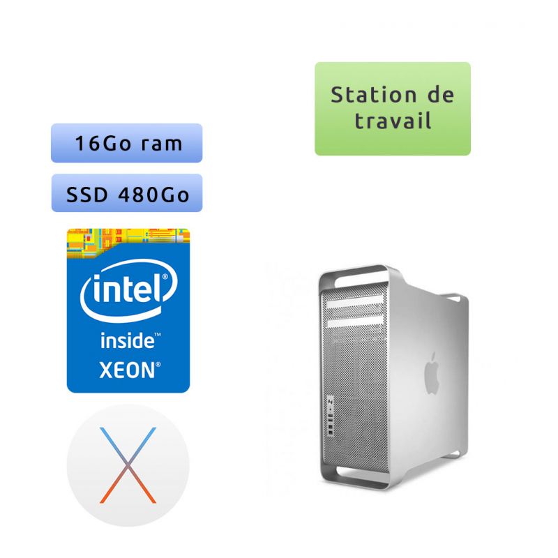 Apple Mac Pro Quad Core Xeon 3.2Ghz A1289 (EMC 2314-2) 16Go 480Go SSD - MacPro5,1 - Station de Travail