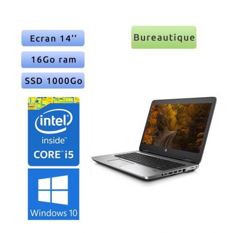 HP ProBook 640 G2 - Windows 10 - i5 16Go 1To SSD - 14 - Webcam - Ordinateur Portable PC