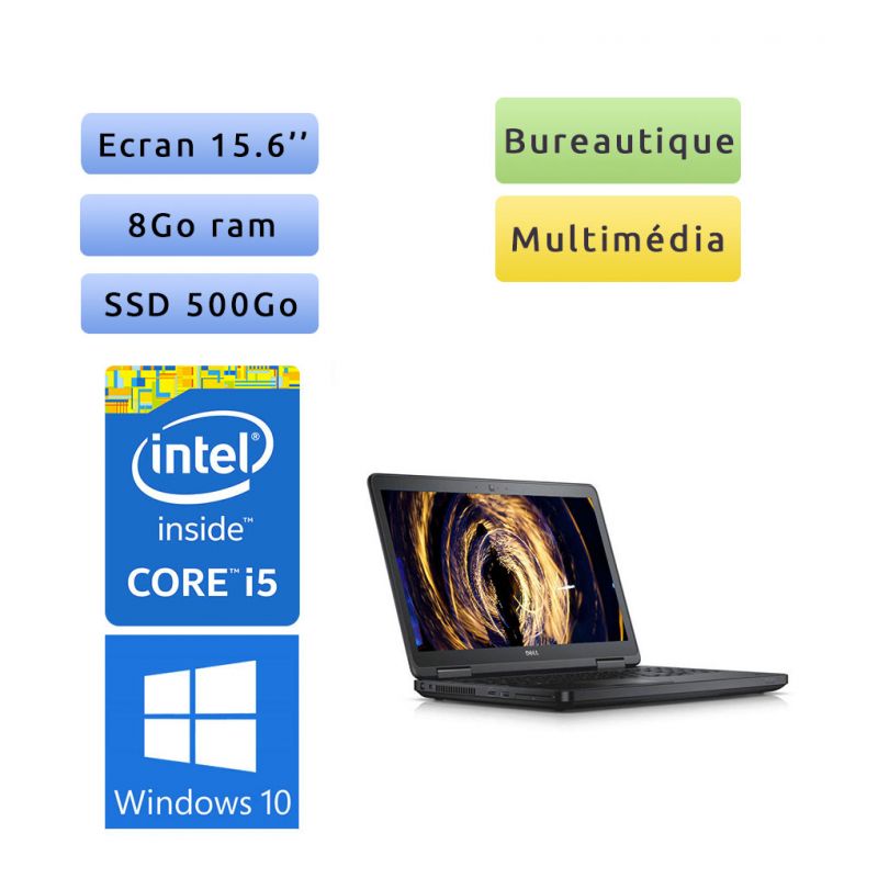 Dell Latitude E5540 - Windows 10 - i3 8Go 500Go SSD - 15.6 - Webcam - Ordinateur Portable PC