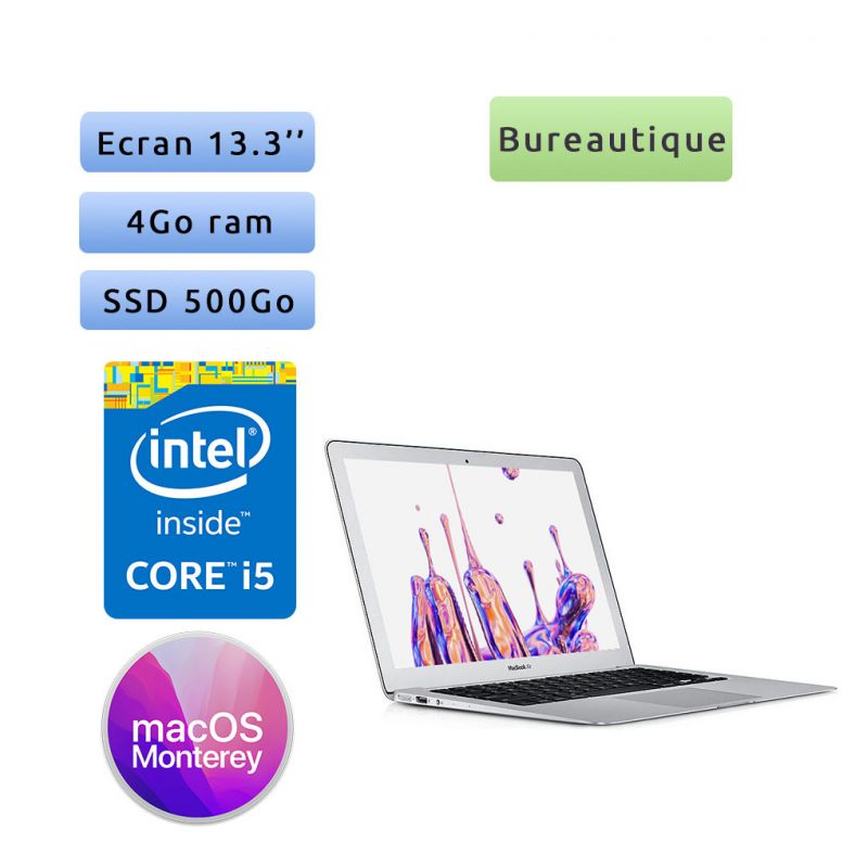 Apple MacBook Air A1466 (EMC 2925) i5 4Go 500Go SSD - 13.3 - Ordinateur Portable Apple