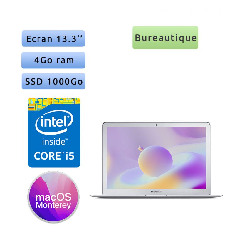 Apple MacBook Air A1466 (EMC 2925) i5 4Go 1To SSD - 13.3 - Ordinateur Portable Apple