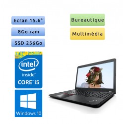 Lenovo ThinkPad E560 - Windows 10 - i5 8Go 256Go SSD - 15.6 - Webcam - Ordinateur Portable PC