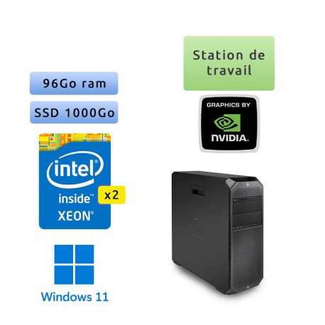 HP Z6 G4 - Windows 11 - 2*Gold 5120 96Go 1To SSD - P620 - Ordinateur Tour Workstation