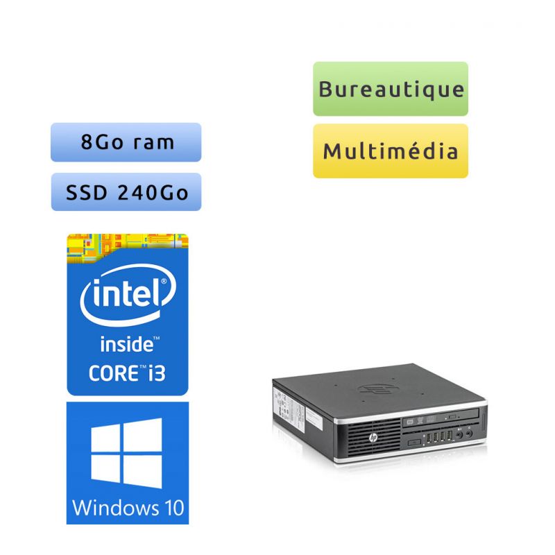 Hp 8300 Elite USDT - Windows 10 - i3 8Go 240Go SSD - PC Tour Bureautique Ordinateur