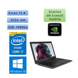 HP Zbook 15 G3 - Windows 10 - i7 32Go 1To SSD - 15.6 - Webcam - M1000M - Station de Travail Mobile PC Ordinateur