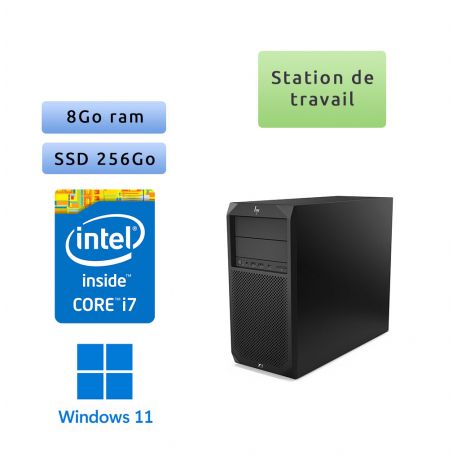 HP Z2 G4 - Windows 11 - i7 8Go 256Go SSD - Ordinateur Tour Workstation