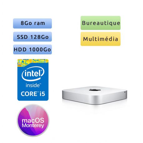 Apple Mac mini A1347 (emc 2840) i5 8Go 128Go SSD & 1To - macmini7.1 Unité Centrale Apple