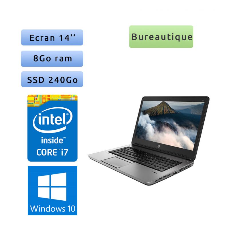 HP ProBook 640 G1 - Windows 10 - i7 8Go 240Go SSD - 14 - Webcam - Ordinateur Portable PC