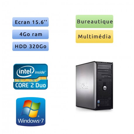 Dell Optiplex 380 MT - Windows 7 - 2.93Ghz 4Go 320Go - Port Serie et Parallele - PC Tour Bureautique Ordinateur