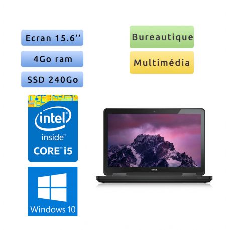 Dell Latitude E5540 - Windows 10 - i5 4Go 240Go SSD - 15.6 - Webcam - Ordinateur Portable PC