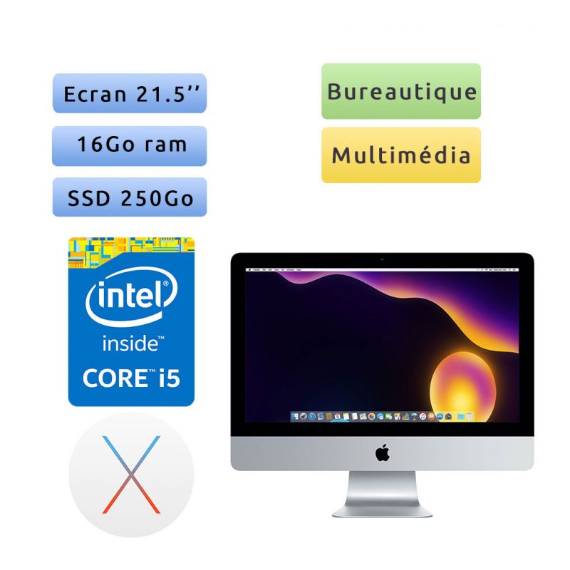 Apple iMac 21.5" i5 A1418 (EMC 2638) 16Go 250Go SSD - iMac14,1 - Unité Centrale