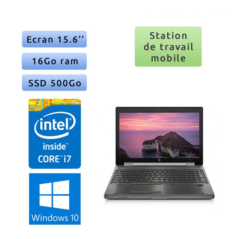 HP EliteBook 8560w - Windows 10 - i7 16Go 500Go SSD - 15.6 - Webcam - Station de Travail Mobile PC