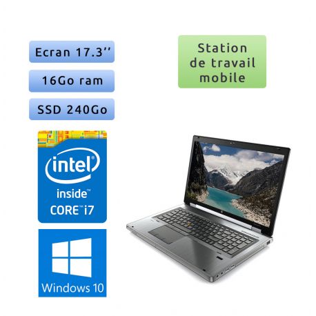HP EliteBook 8770w - Windows 10 - i7 16Go 240Go SSD - 17.3 - K3000M - Station de Travail Mobile PC