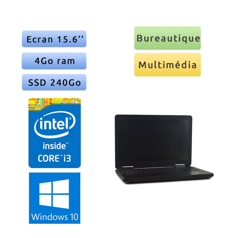 Dell Latitude E5540 - Windows 10 - i3 4Go 240Go SSD - 15.6 - Webcam - Grade B - Ordinateur Portable