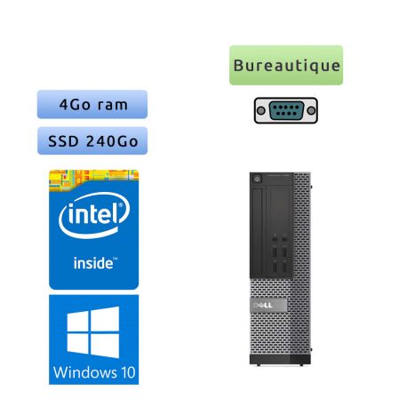 Dell Optiplex 7020 SFF - Windows 10 - G3240 4Go 240Go SSD - Port Serie - Ordinateur Tour Bureautique PC