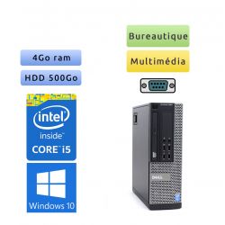 Dell Optiplex 9020 SFF - Windows 10 - i5 4Go 500Go - Port Serie - Ordinateur Tour Bureautique PC