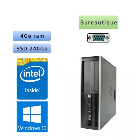 HP Compaq 6005 Pro SFF - Windows 10 - 2.7Ghz 4Go 240go SSD - Port Serie - PC Tour Bureautique Ordinateur