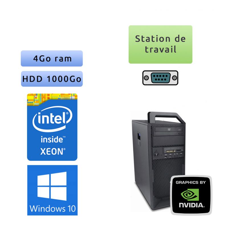 Lenovo ThinkStation S20 TW - Windows 10 - E5520 4Go 1To - Quadro 2000 - Ordinateur Tour Workstation PC