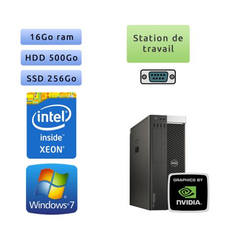 Dell Precision T5810 - Windows 7 - E5-1650v3 16Go 500Go + 256Go SSD - K4200 - Ordinateur Tour Workstation PC