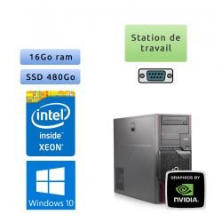 Fujitsu Celsius R920 - Windows 10 - E5-2640 16Go 480Go SSD - GTX 1650 - Station de travail