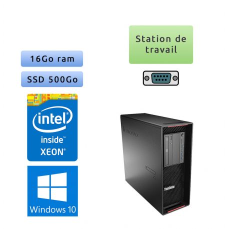 Lenovo ThinkStation P500 - Windows 10 - E5 1630 v3 16Go 500Go SSD - Port Serie - Ordinateur Tour Workstation PC