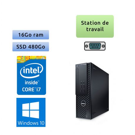 Dell Precision T1700 SFF - Windows 10 - i7 16Go 480Go SSD - Port Serie - Ordinateur Tour Workstation PC