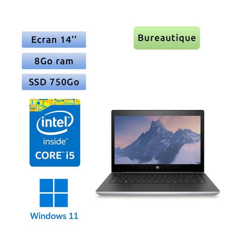 HP ProBook 440 G5 - Windows 11 - i5 8Go 256 + 500 Go SSD - 14 - Ordinateur Portable PC HP ProBook 440 G5 - Windows 11 - i5 8Go 256 + 500 Go SSD - 14 - Ordinateur Portable PC