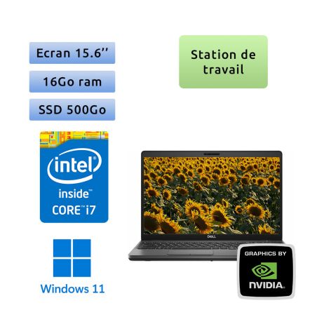 Dell Precision 3541 - Windows 11 - i7 16Go 500Go SSD - 15.6 - Webcam - P620 - Station de Travail Mobile PC Ordinateur