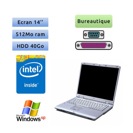Fujitsu Lifebook C1010 - Windows XP - P3 512MB 40GB - 14 - Port série- Ordinateur Portable