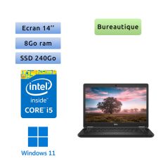 Dell Latitude 5490 - Windows 11 - i5 8Go 240Go SSD - 14 - Webcam - Ordinateur Portable PC