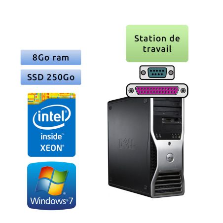 Dell Precision T3500 - Windows 7 - W3530 8GB 250GB SSD - Port Serie et Parallele - Ordinateur Tour Workstation PC