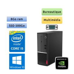 Lenovo ThinkCentre V530S SFF - Windows 10 - i5 8Go 500Go SSD - Port Serie - K600 - Ordinateur Tour Bureautique PC