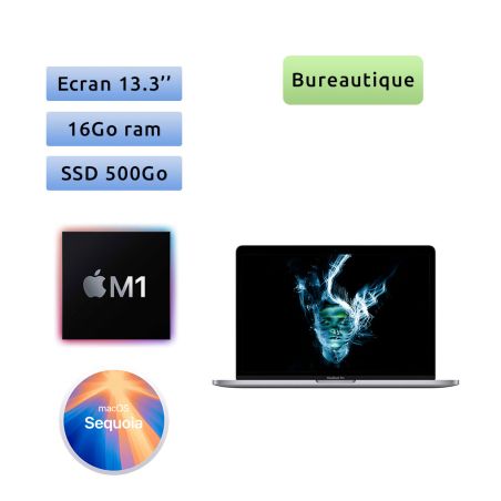 Apple MacBook Pro A2338 (EMC 3578) M1 16Go 512Go SSD - 13.3'' - 2020 - AZERTY FR - Ordinateur Portable