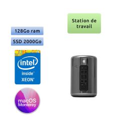 Apple Mac Pro Eight Core Xeon 3.0Ghz A1481 (EMC 2630) 128Go 2To SSD - D700 - MacPro6,1 - 2013 - Station de Travail