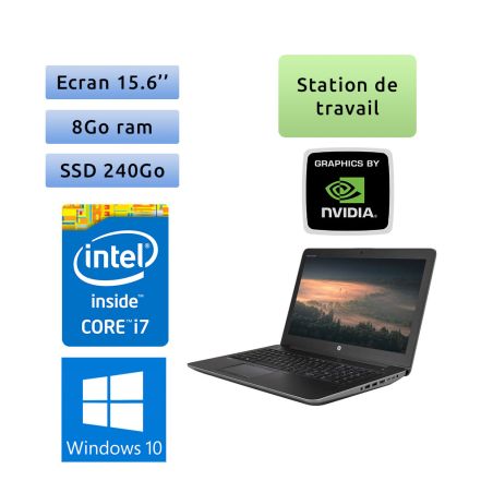 HP Zbook 15 G3 - Windows 10 - i7 8Go 240Go SSD - 15.6 - Webcam - M600M - Station de Travail Mobile PC Ordinateur
