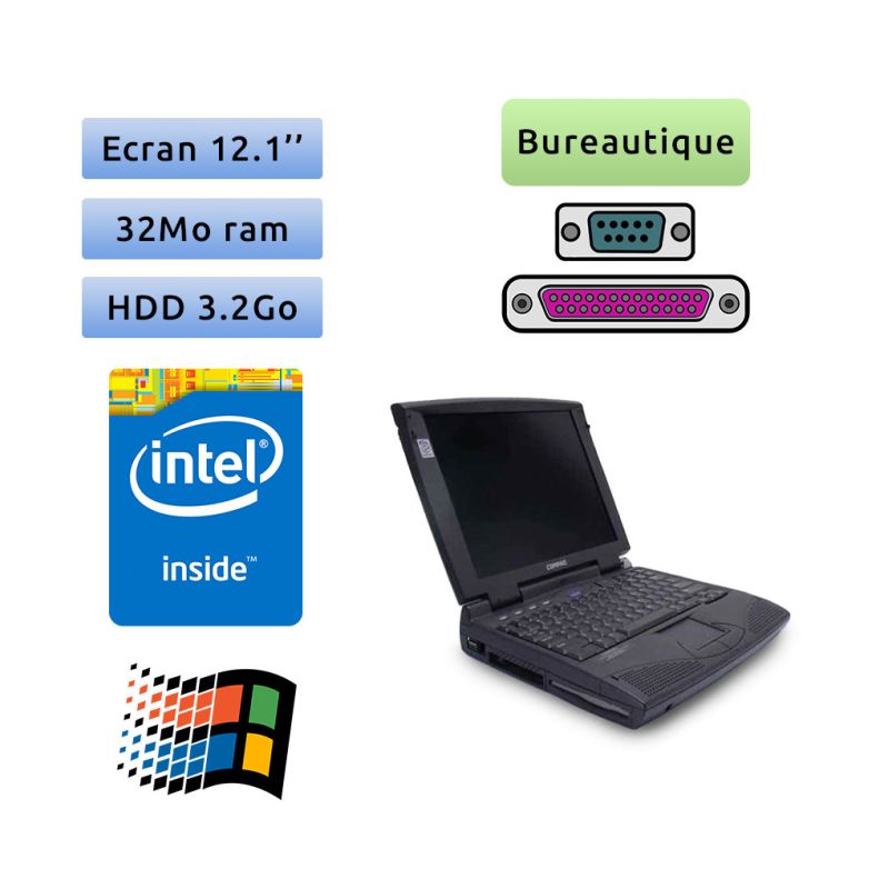 Compaq Armada 1592 - 3.11 - PM 32MB 3.2GB - 12.1 - Port Serie et Parallèle - Ordinateur Portable Compaq Armada 1592 - 3.11 - PM 32MB 3.2GB - 12.1 - Port Serie et Parallèle - Ordinateur Portable