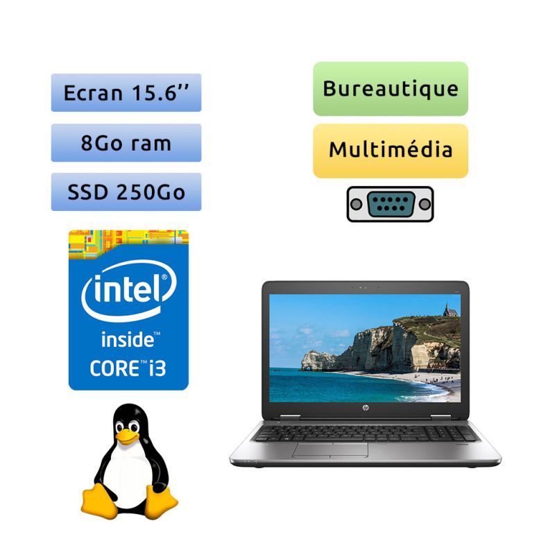 HP ProBook 650 G2 - Linux - i3 8Go 250Go SSD - 15.6 - Webcam - Ordinateur Portable PC - bureautique