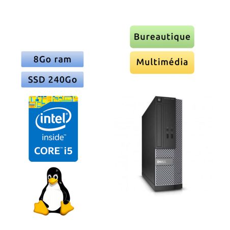 Dell Optiplex 3020 SFF - Linux - i5 8Go 240Go SSD - Ordinateur Tour Bureautique PC
