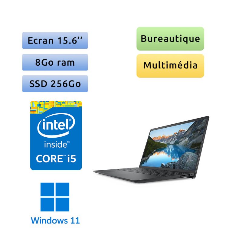 Dell Inspiron 15 3511 - Windows 11 - i5 8Go 256Go SSD - 15.6 - Webcam - Ordinateur Portable PC Dell Inspiron 15 3511 - Windows 11 - i5 8Go 256Go SSD - 15.6 - Webcam - Ordinateur Portable PC