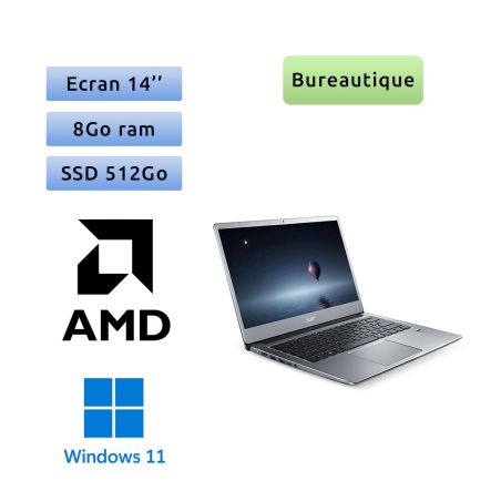 Acer Swift SF314-41-R1X6 - Windows 11 - Ryzen 5 2.1Ghz 8Go 512 Go SSD - Webcam - 14 - Ordinateur Portable PC
