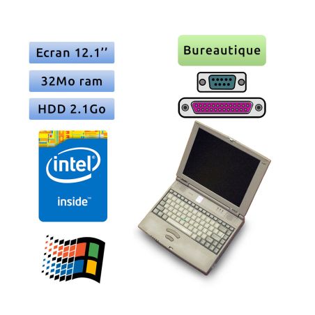 Toshiba 470CDT- 3.11 - PM 32MB 2.02GB - 12.1 - Port Serie et Parallèle - Ordinateur Portable