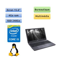 Acer aspire E5-571 Z5WAH - Linux - i5 4Go 240Go SSD - Webcam - 15.6 - Ordinateur Portable PC