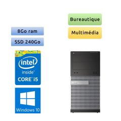 Dell Optiplex 3020 MT - Windows 10 - i5 8Go 240Go SSD - Ordinateur Tour Bureautique PC